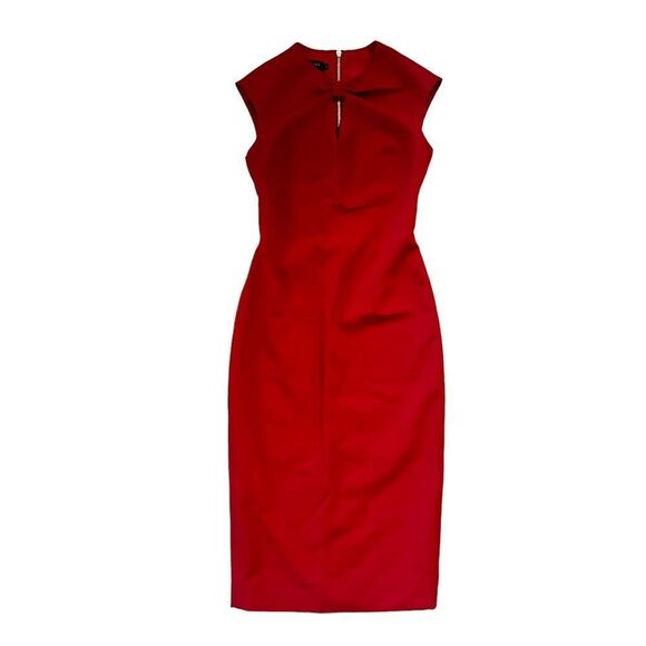 Red Ted Baker London Kezzia Bow Neck Bodycon Dress